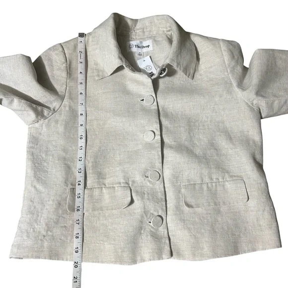 The Drop Linen Cropped Jacket
Blazer Natural Oatmeal Button
Front Size M - Picture 11 of 11